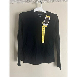 Segments Womens Base Layer Top size S Black Merino Wool Long Sleeve Tee